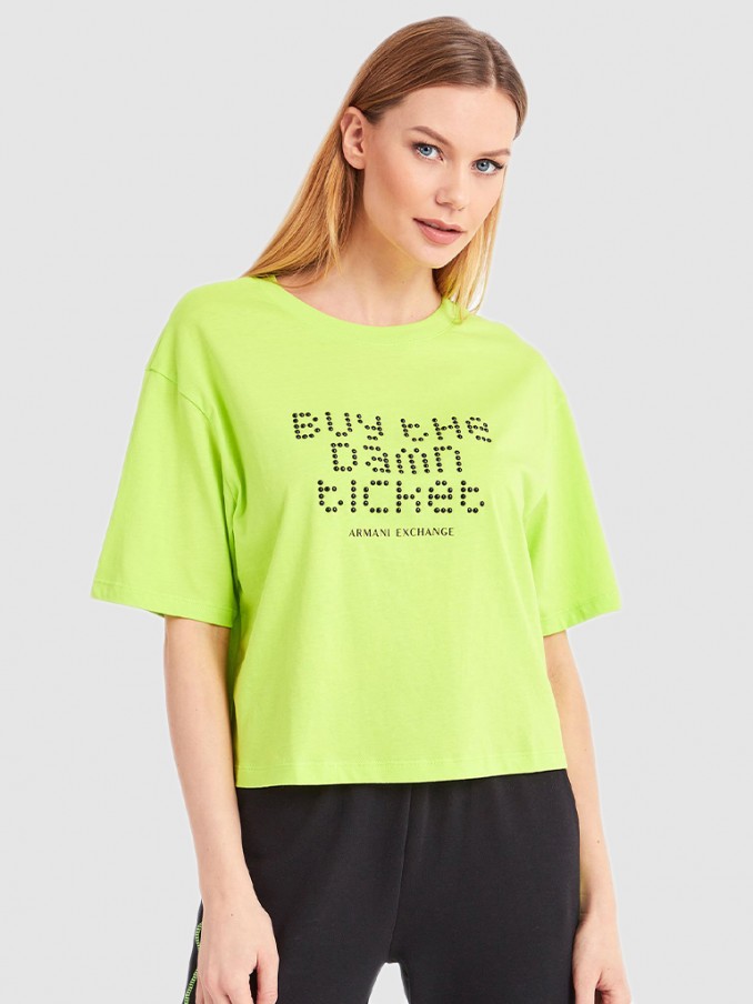 T-Shirt Woman Green Armani Exchange - 3Kytgmyjg3Z  | Mellmak