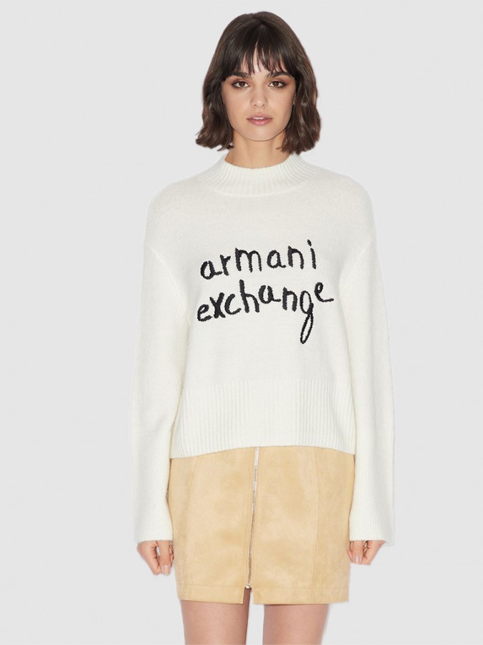 Knitwear Woman Cream Armani Exchange - 6Gym1Jymr2Z  |  Mellmak