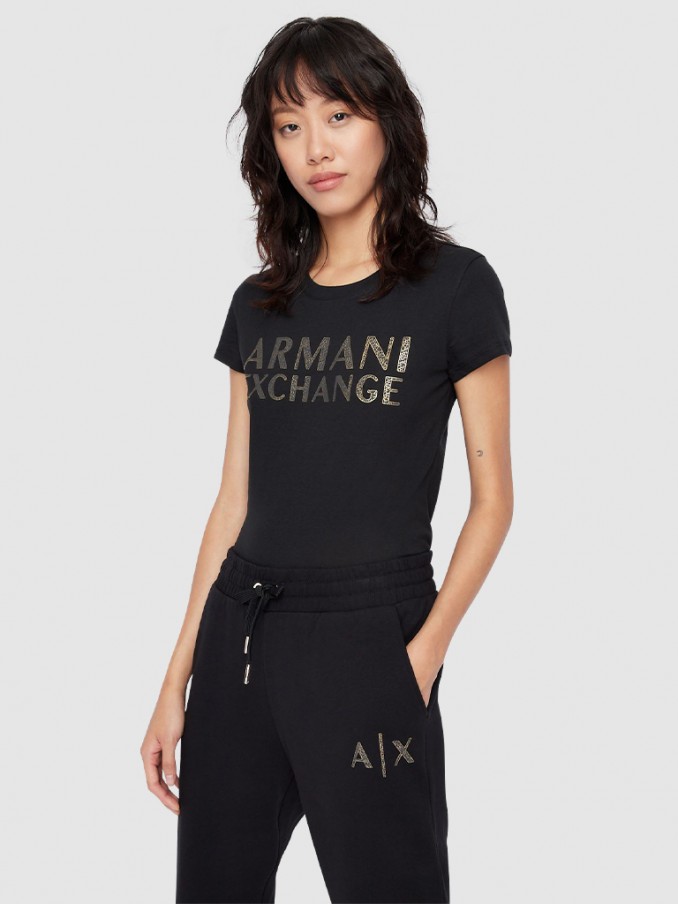 T-Shirt Woman Black Armani Exchange - 6Lyt12Yj6Qz  | Mellmak