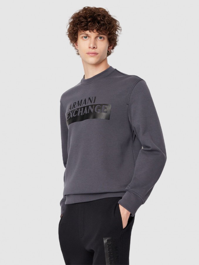 Sweatshirt Man Dark Grey Armani Exchange - 6Lzmbezjcaz  |  Mellmak