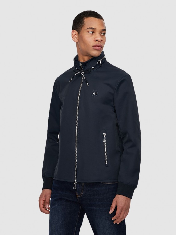 Jacket Man Navy Blue Armani Exchange - 8Nzb24Zntfz  |  Mellmak