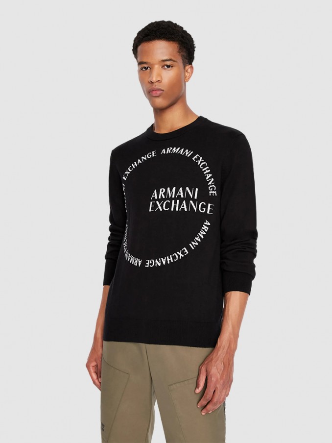 Knitwear Man Black Armani Exchange - 6Lzm1Czm1Kz  | Mellmak