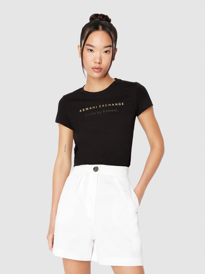 T-Shirt Woman Black Armani Exchange - 3Rytfmyj3Rz  | Mellmak