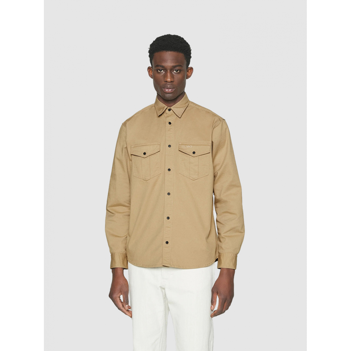 hugo boss khaki shirt