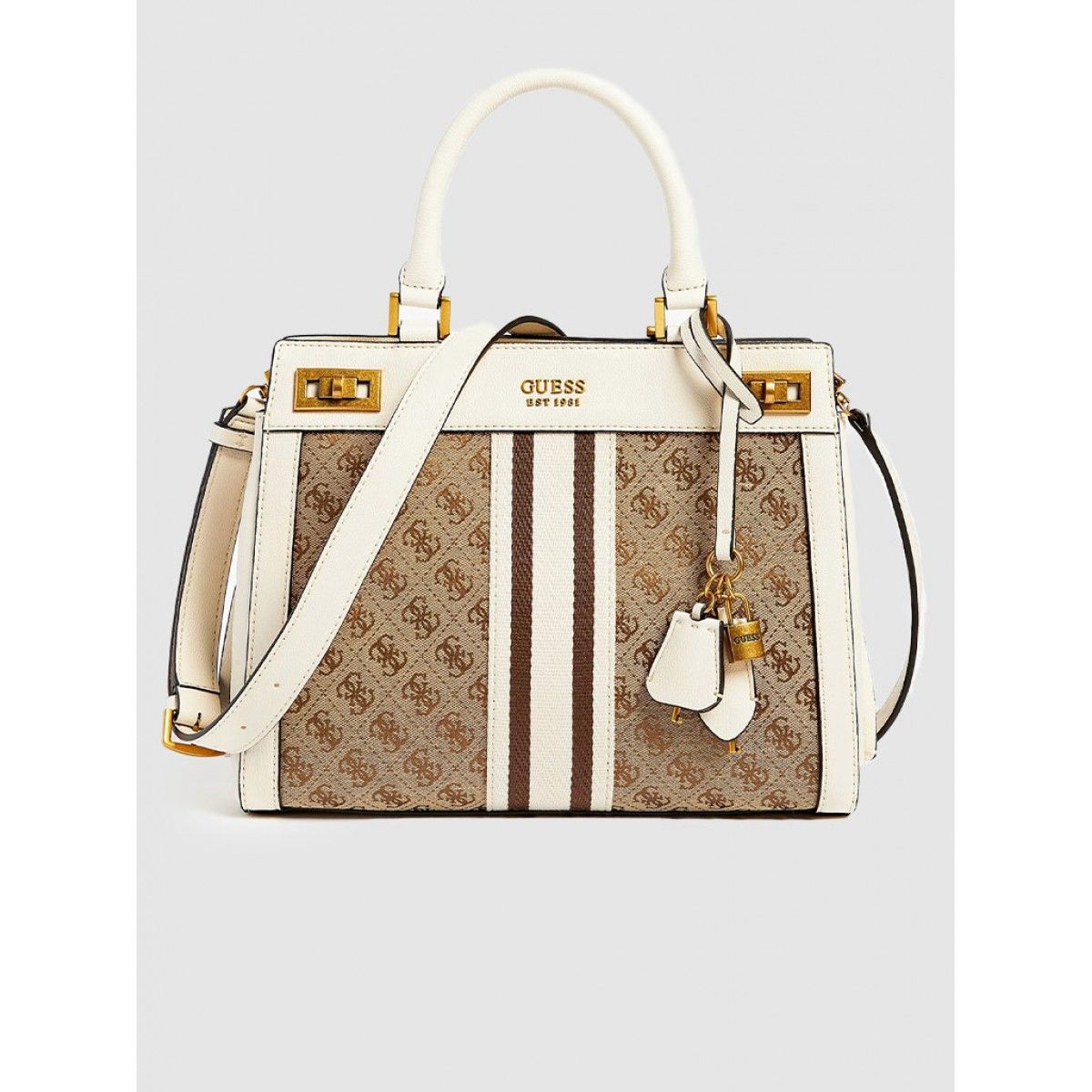 cream guess handbag